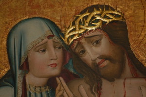 Twarz Maryi i Jezusa z obrazu Misericordia Domini