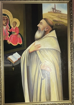 Obraz  O. A. Kordeckiego autorstwa Cezarego Sowy artysty malarza pochodzącego z Iwanowic